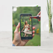 Smartphone Vrouw Met Gieten Wijn Kaart (Voorkant)