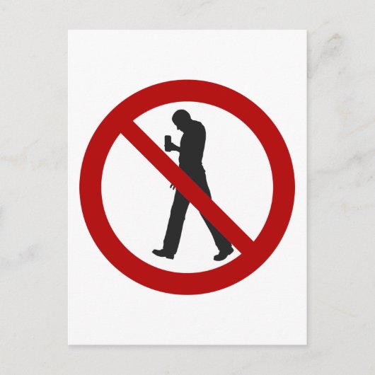 Smartphone Zombies verboden Briefkaart (Voorkant)