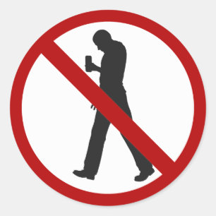 Smartphone Zombies verboden Ronde Sticker