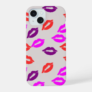 Smartphonehoesje met een patroon van kusjes iPhone 15 case