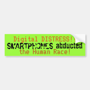 Smartphones Digital Humor Green Bumpersticker