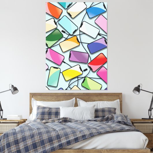 Smartphones met een inkeping canvas afdruk (Insitu (Slaapkamer))