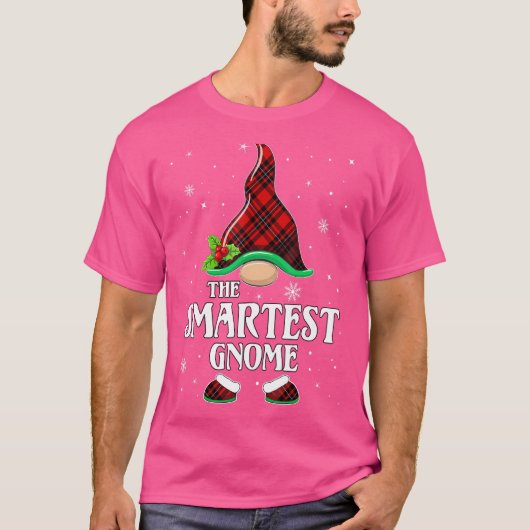 Smartste Gnome Red Pset Matching Family Kerstmis T-shirt (Voorkant)