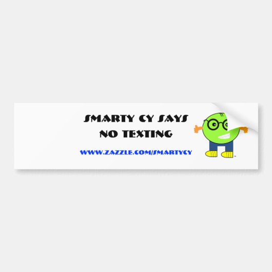 Smarty Cy No Texting Bumpersticker (Voorkant)