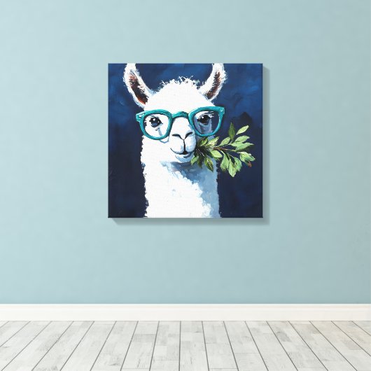 Smarty Llama Chic Canvas Afdruk (Insitu (Houten vloer))