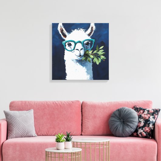 Smarty Llama Chic Canvas Afdruk (Insitu (Woonkamer))