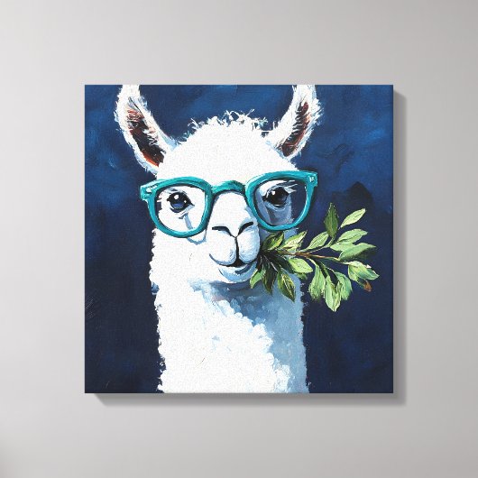 Smarty Llama Chic Canvas Afdruk (Voorkant)
