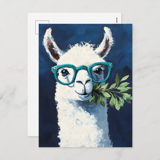 Smarty Llama Chic Feestdagenkaart (Voorkant / Achterkant)