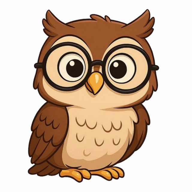 Smarty owl staand fotobeeldje  (Voorkant)