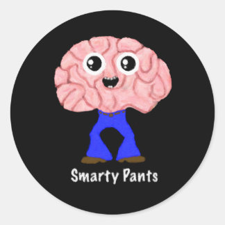 Smarty Pants Brain Ronde Sticker