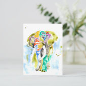 Smarty-Pants Elephant Briefkaart (Staand voorkant)