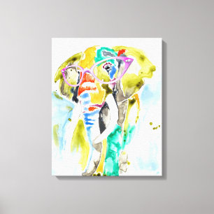 Smarty-Pants Elephant Canvas Afdruk