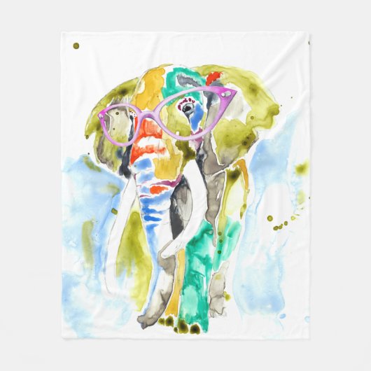 Smarty-Pants Elephant Fleece Deken (Voorkant)