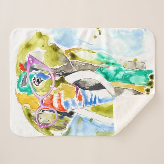 Smarty-Pants Elephant Sherpa Deken (Voorkant (horizontaal))