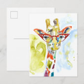 Smarty-Pants Giraffe Briefkaart (Voorkant / Achterkant)