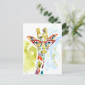 Smarty-Pants Giraffe Briefkaart (Staand voorkant)