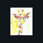 Smarty-Pants Giraffe Canvas Afdruk<br><div class="desc">Deze afdruk van de waterverf is voorzien van een kleurrijke giraf in eierpassen | Door Jennifer Goldberger</div>