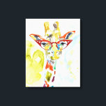 Smarty-Pants Giraffe Canvas Afdruk<br><div class="desc">Deze afdruk van de waterverf is voorzien van een kleurrijke giraf in eierpassen | Door Jennifer Goldberger</div>