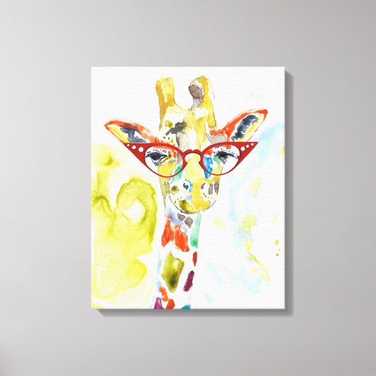 Smarty-Pants Giraffe Canvas Afdruk (Voorkant)