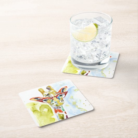 Smarty-Pants Giraffe Kartonnen Onderzetters (Insitu)