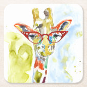 Smarty-Pants Giraffe Kartonnen Onderzetters (Voorkant)