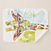 Smarty-Pants Giraffe Sherpa Deken (Voorkant (horizontaal))