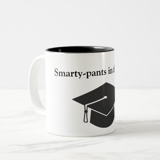 "Smarty-pants in the room" Twee-toonse Mok (Voorkant links)
