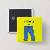 Smarty pants-knop vierkante button 5,1 cm (Voorkant /achterkant)