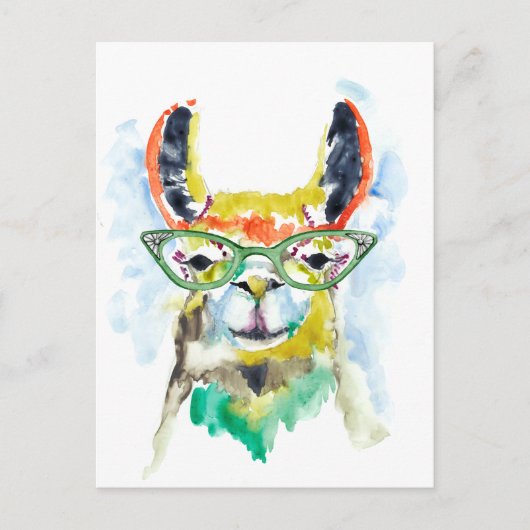 Smarty-Pants Llama Briefkaart (Voorkant)