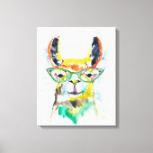 Smarty-Pants Llama Canvas Afdruk (Voorkant)
