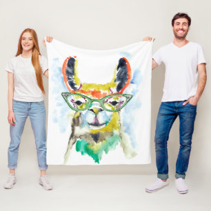 Smarty-Pants Llama Fleece Deken