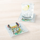 Smarty-Pants Llama Glazen Onderzetter (Schuin)