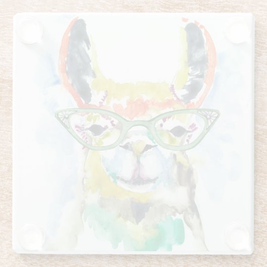 Smarty-Pants Llama Glazen Onderzetter (Achterkant)