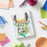 Smarty-Pants Llama iPad Pro Cover<br><div class="desc">Smarty-Pants Llama van Jennifer Goldberger. Hij is uitgerust met een geweldige lama in een waterverf stijl met een leuke bril.</div>