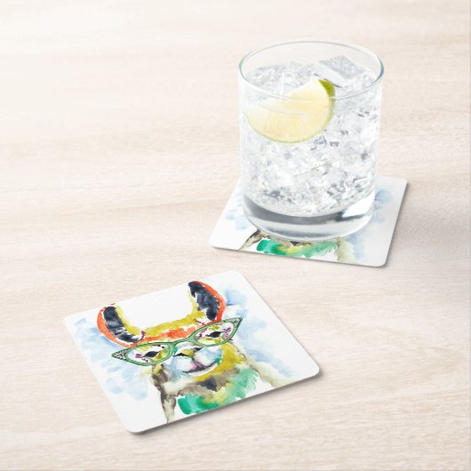 Smarty-Pants Llama Kartonnen Onderzetters (Insitu)