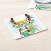 Smarty-Pants Llama Kartonnen Onderzetters (Schuin)