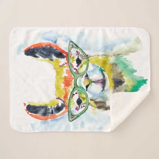 Smarty-Pants Llama Sherpa Deken (Voorkant (horizontaal))