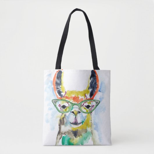 Smarty-Pants Llama Tote Bag (Voorkant)