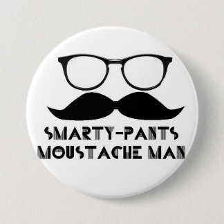 Smarty Pants Mustache Man Buttone Ronde Button 7,6 Cm
