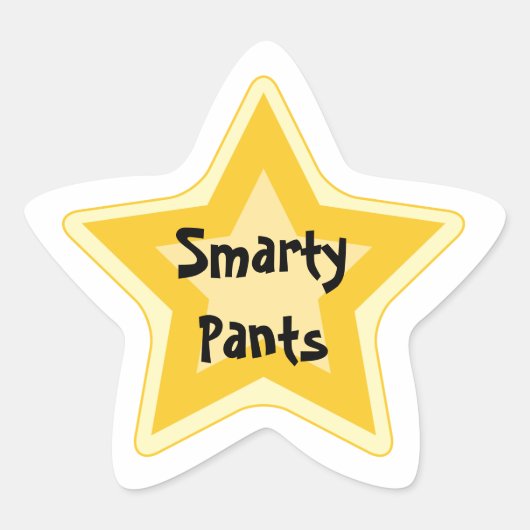 Smarty Pants - Sarcastische Gold Star Awards Ster Sticker (Voorkant)