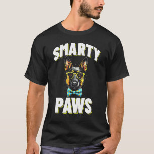 Smarty Paws Duitse herder die een bril draagt T-shirt