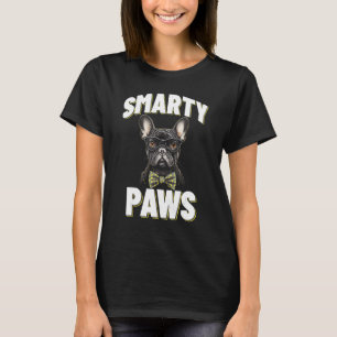 Smarty Paws Franse Bulldog hond dragen bril T-shirt