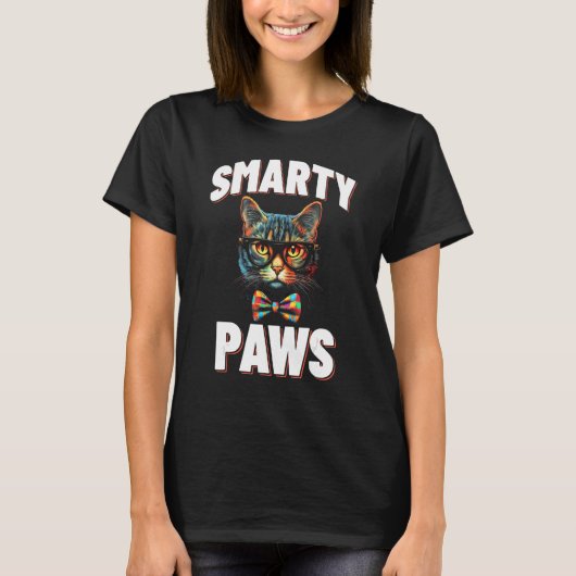 Smarty Paws Kattenbril T-shirt (Voorkant)