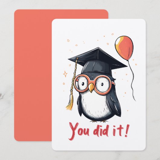 Smarty Penguin Afstuderen Vibes – Je hebt het geda Kaart (Voorkant / Achterkant)