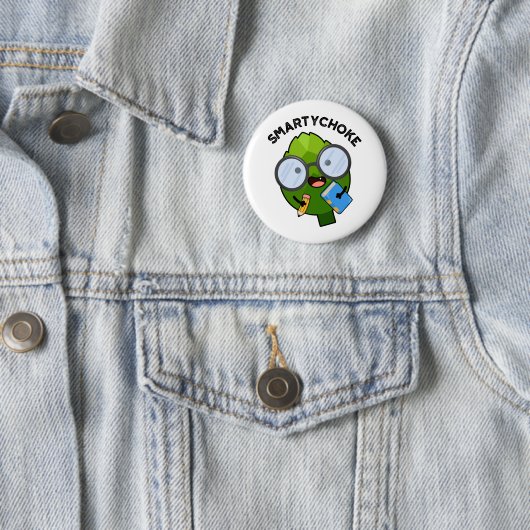 Smartychoke Funny Veggie Artichoke Pun Ronde Button 5,7 Cm (In situ)