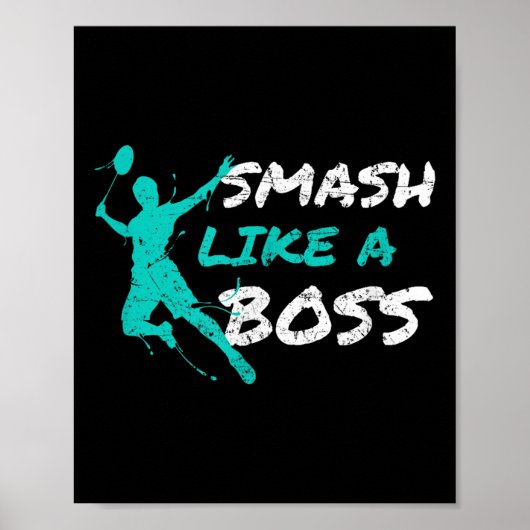 Smash als een baas Badminton Speedminton Crossmint Poster (Voorkant)