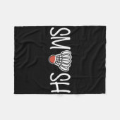 Smash Badminton - Badmintonspeler - Shuttle Raque Fleece Deken (Voorkant (Horizontaal))