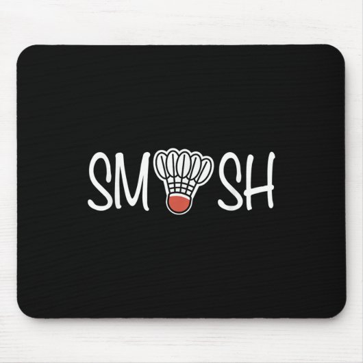 Smash Badminton - Badmintonspeler - Shuttle Raque Muismat (Voorkant)