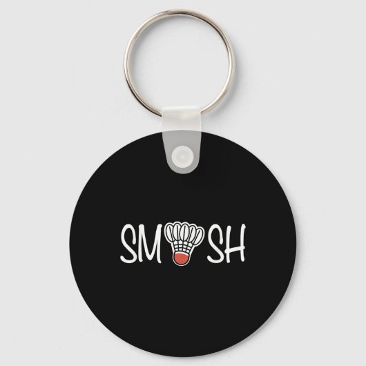 Smash Badminton - Badmintonspeler - Shuttle Raque Sleutelhanger (Voorkant)