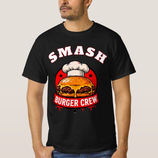 🍔 Smash Burger Crew Restaurant Grill Team Persone T-shirt (Voorkant)